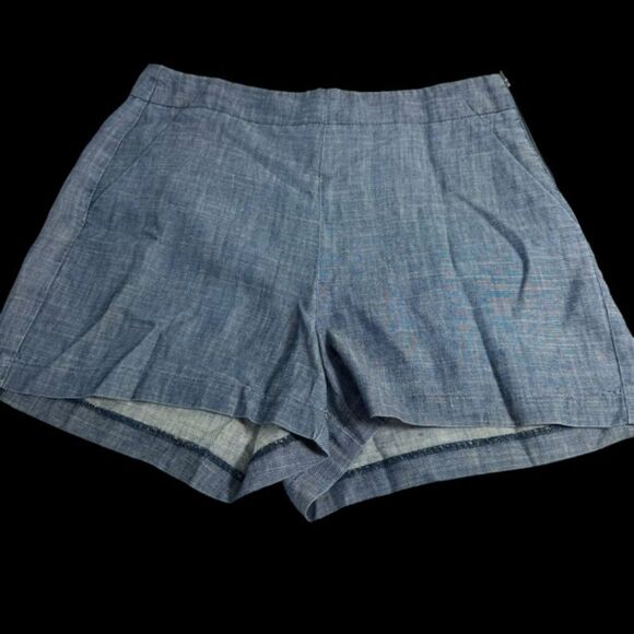 Level 99 Lyocell/Linen Chambray Side Zip High Waist Shorts Sz 27 - Picture 1 of 8